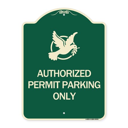 Signmission Authorized Church Parking W/ Graphic Heavy-Gauge Aluminum Sign, 24" x 18", G-1824-24331 A-DES-G-1824-24331